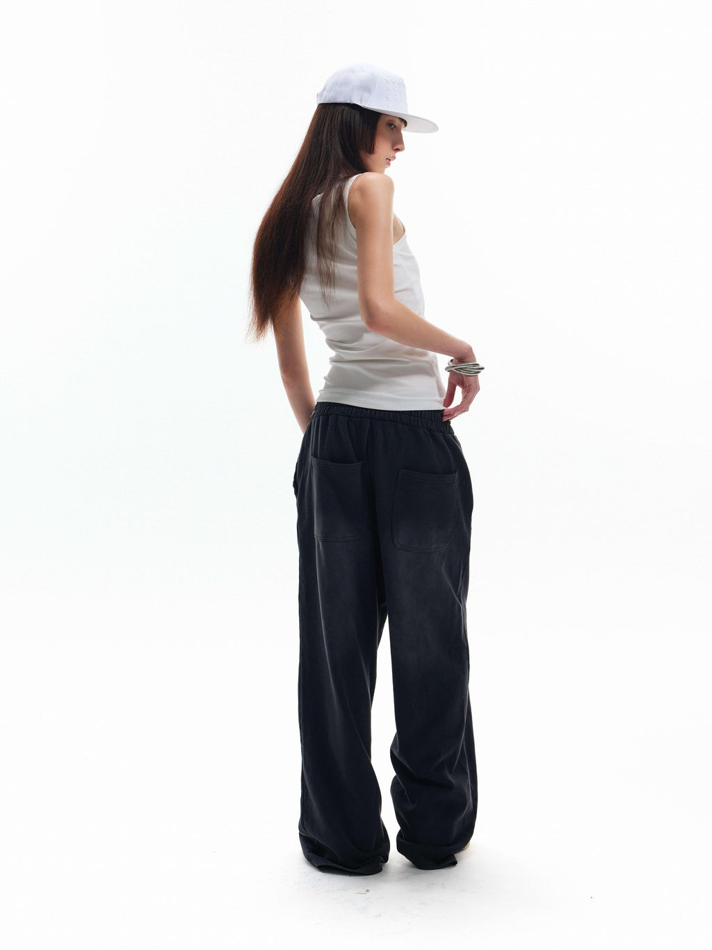 NumbAsia Broken Wings Wing Print Studded Washed Distressed Women's Cotton Sweatpants