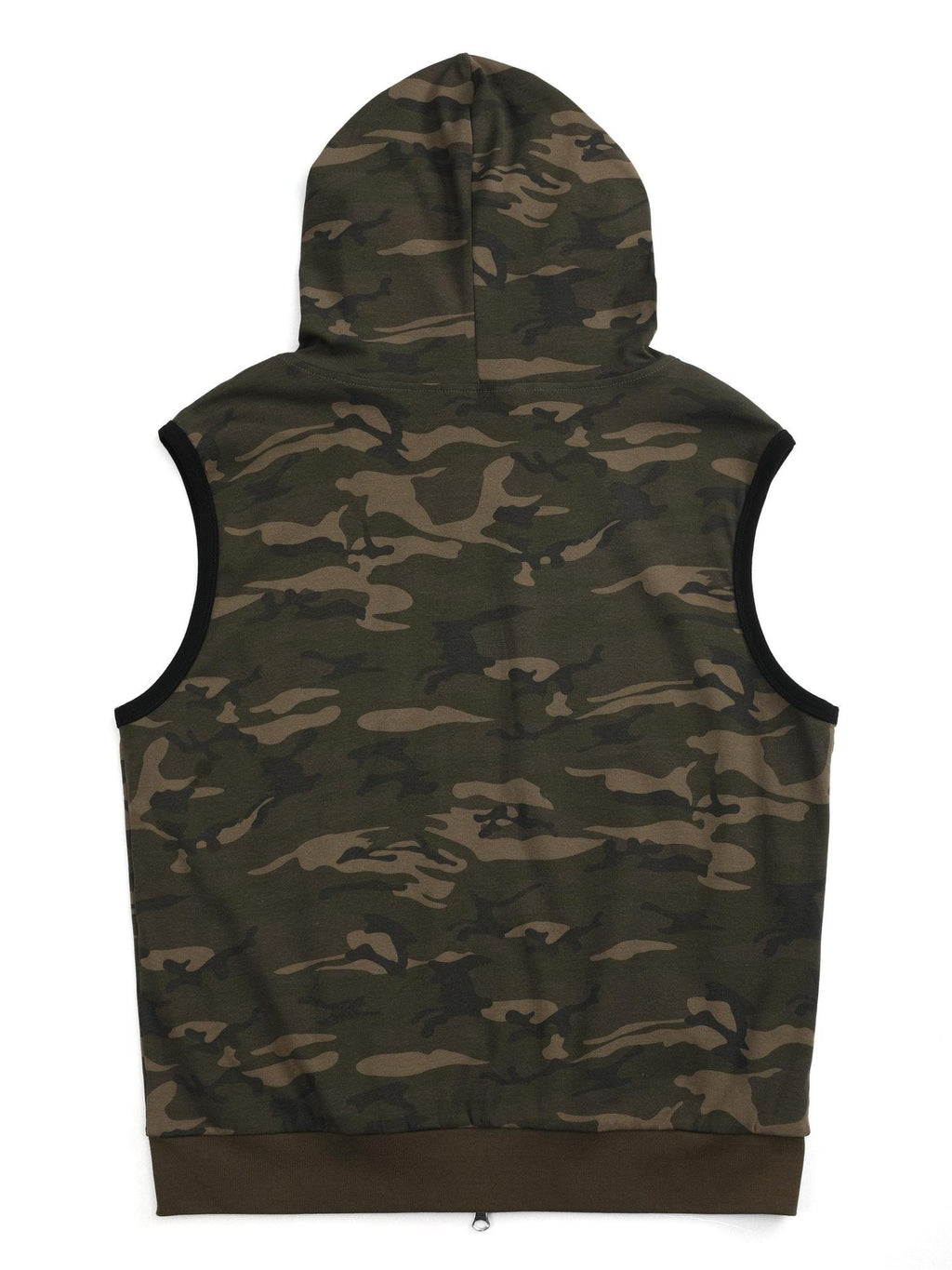 NumbAsia Camouflage Rivet Rhinestone Hooded Black Contrast Women's Cotton Tank Tops