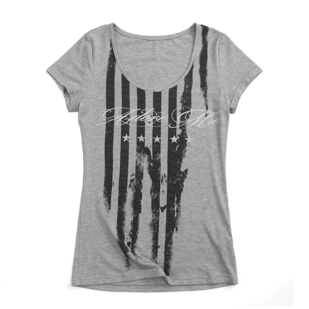 NumbAsia_Distressed_Flag_Digital_Print_Slim_Fit_Women's_Lyocell_Short_Sleeve_T-shirts_1022206357422_MISSTT