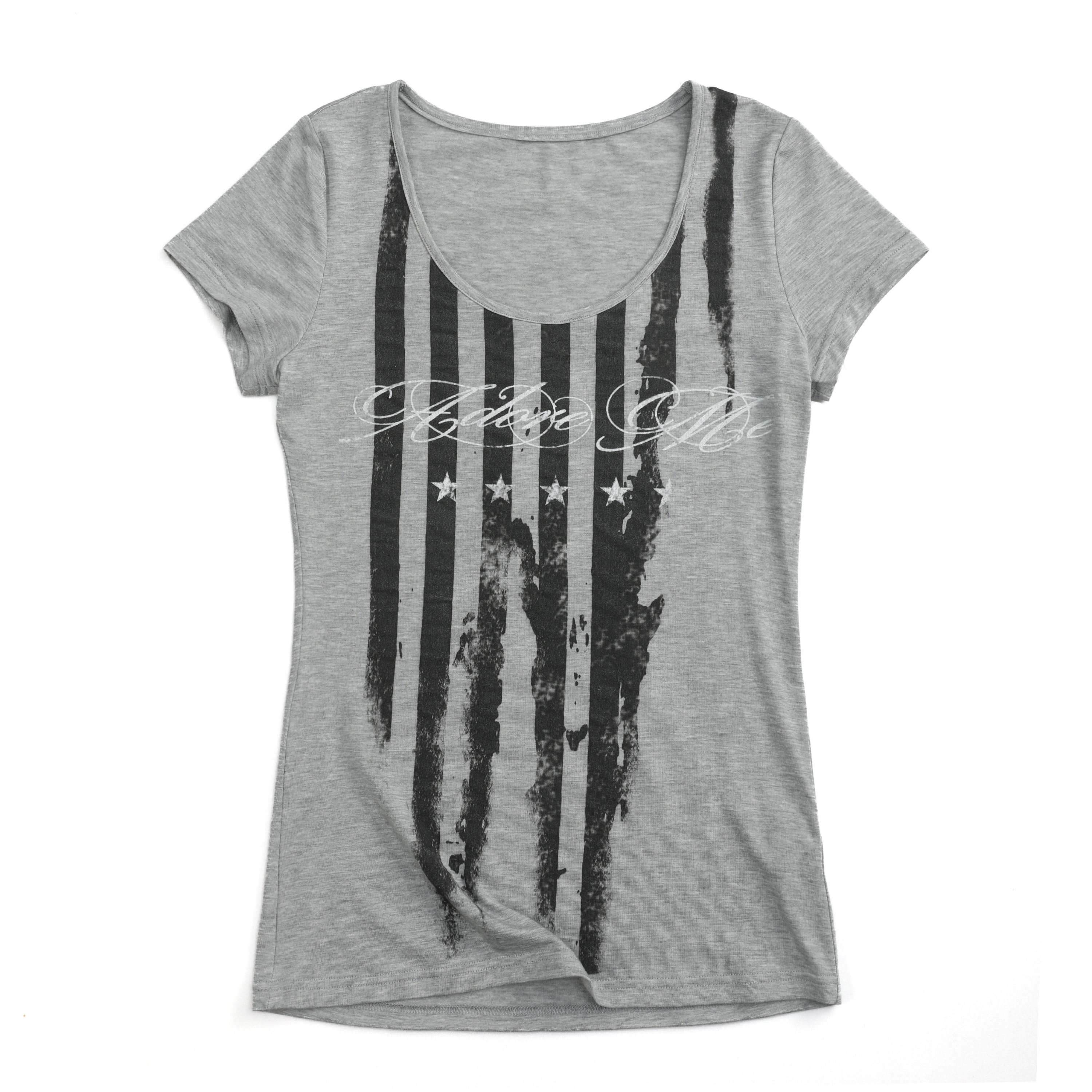 NumbAsia_Distressed_Flag_Digital_Print_Slim_Fit_Women's_Lyocell_Short_Sleeve_T-shirts_1022206357422_MISSTT
