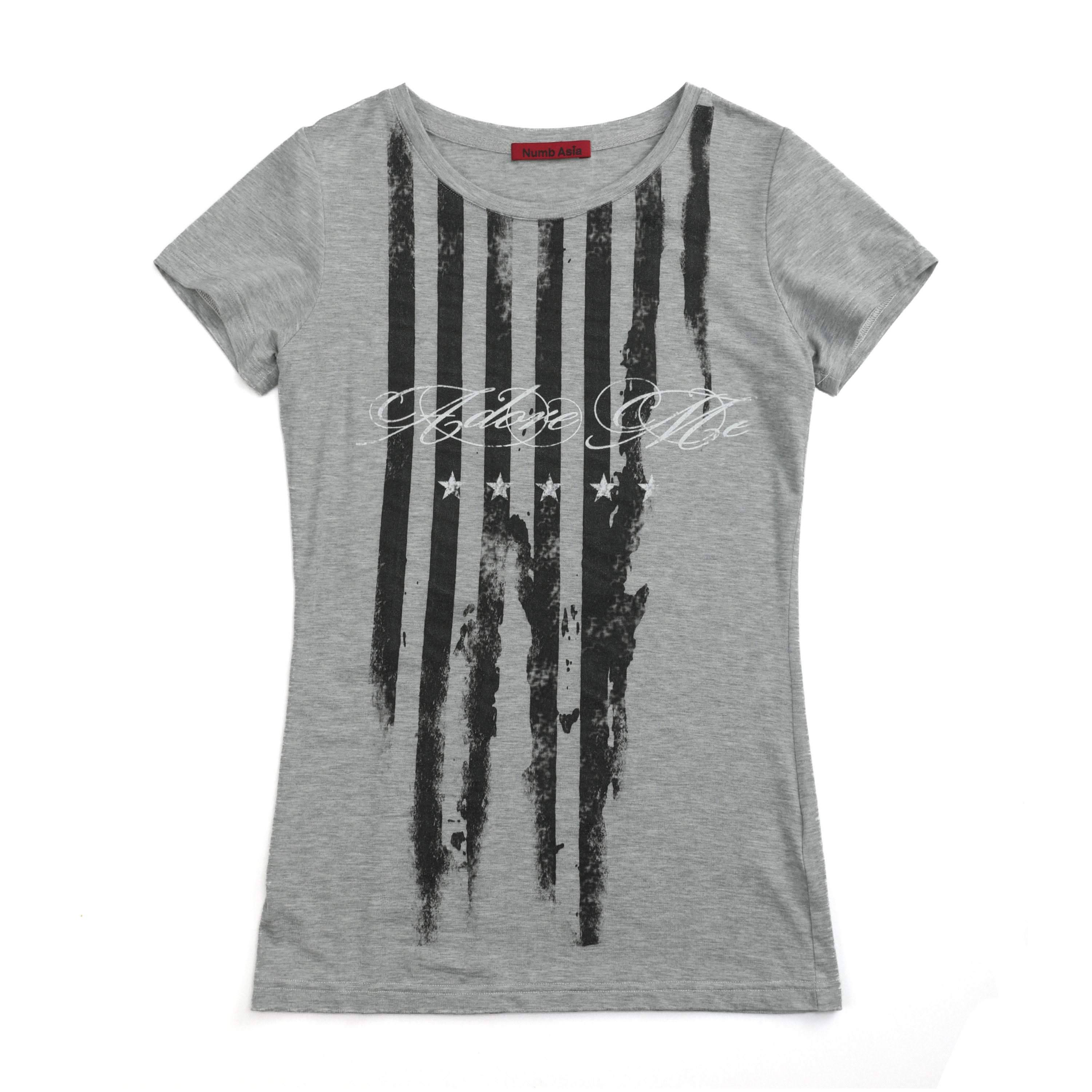 NumbAsia_Distressed_Flag_Digital_Print_Slim_Fit_Women's_Lyocell_Short_Sleeve_T-shirts_1022206357422_MISSTT