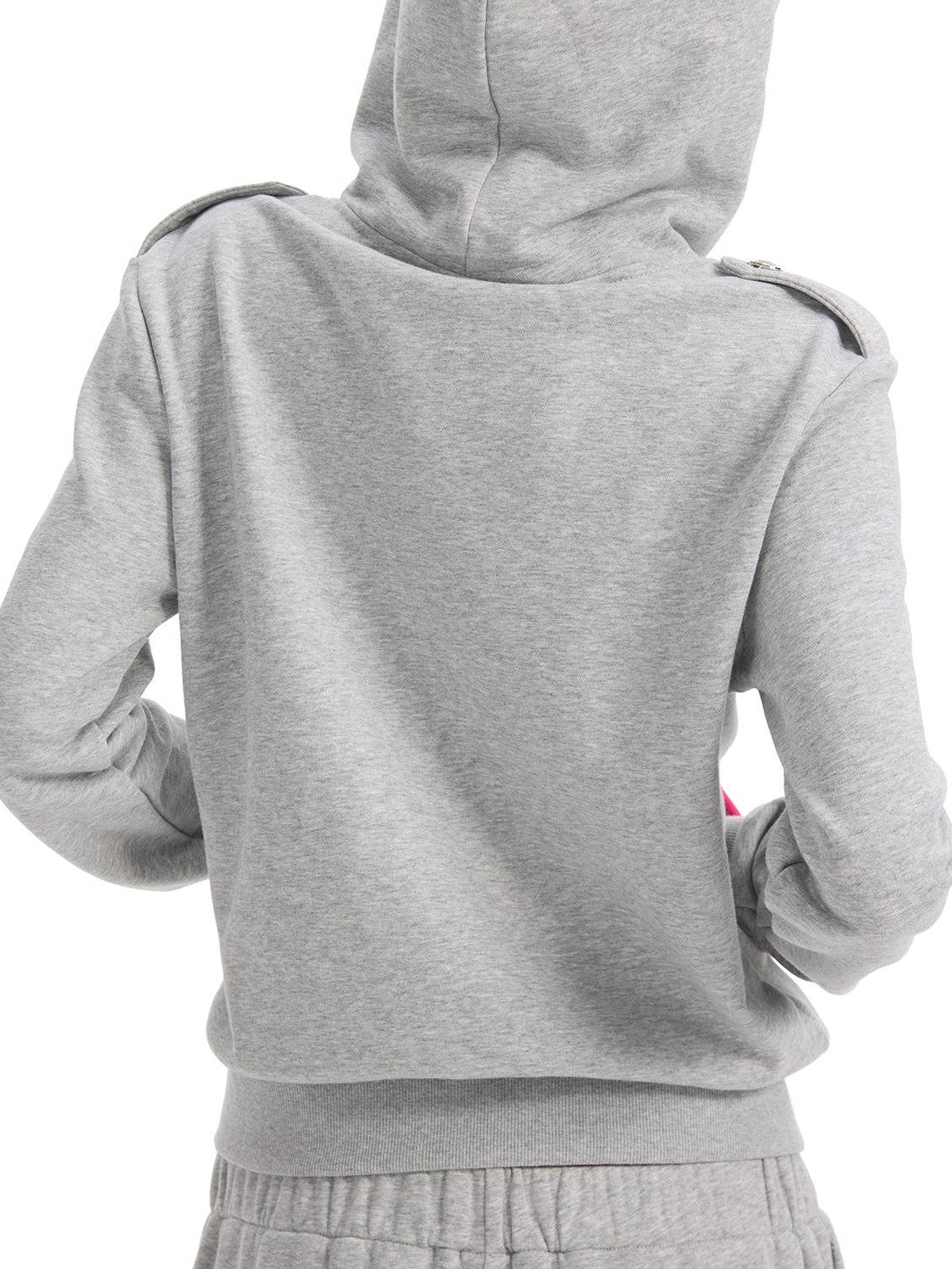 NumbAsia Embroidered Pink Palace Style Women's Cotton Blend Zip-up Hoodies