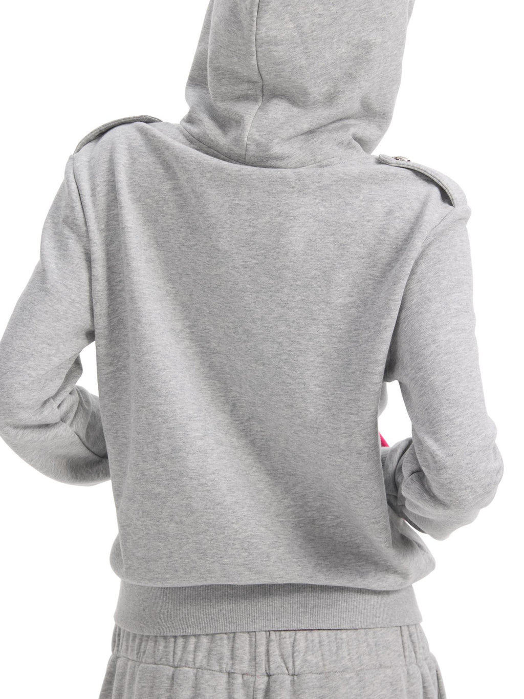 NumbAsia Embroidered Pink Palace Style Women's Cotton Blend Zip-up Hoodies