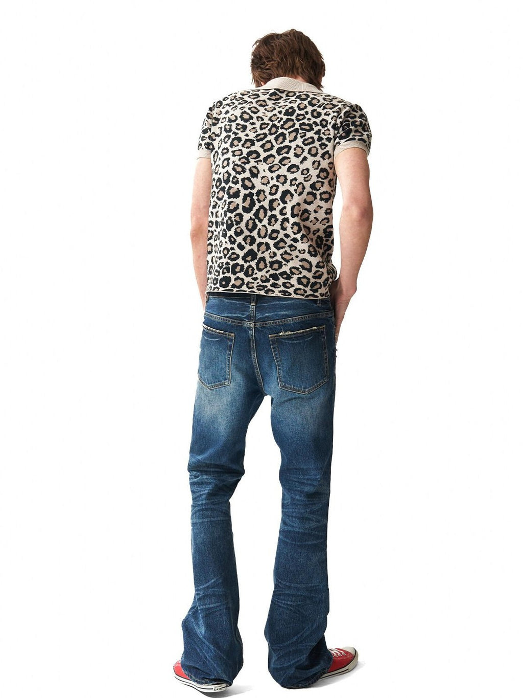 NumbAsia Leopard Embroidered Logo Jacquard Polo Women's Modal Blend Short Sleeve T-shirts