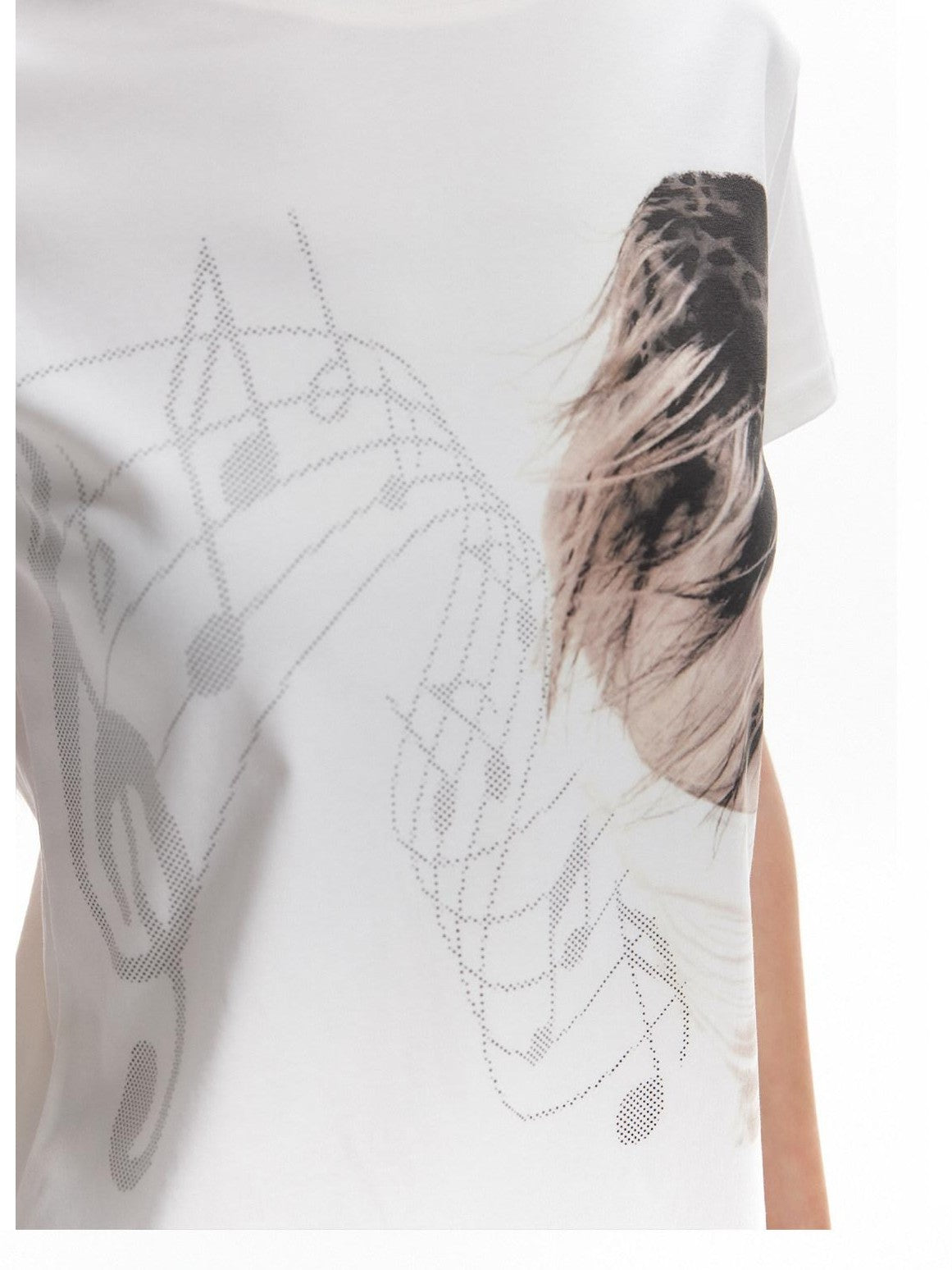 NumbAsia Music Note Portrait Digital Print Streetwear Women's Short Sleeve T-shirts