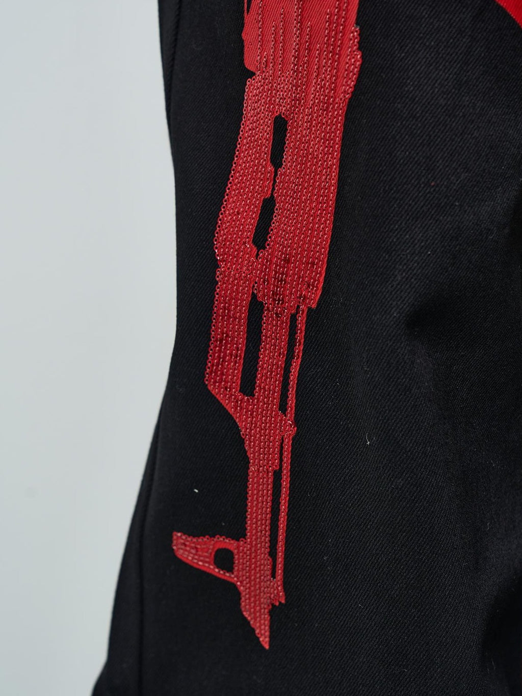 NumbAsia Sequin Embroidered Print Letter Loose Fit Women's Cotton Straight Jeans