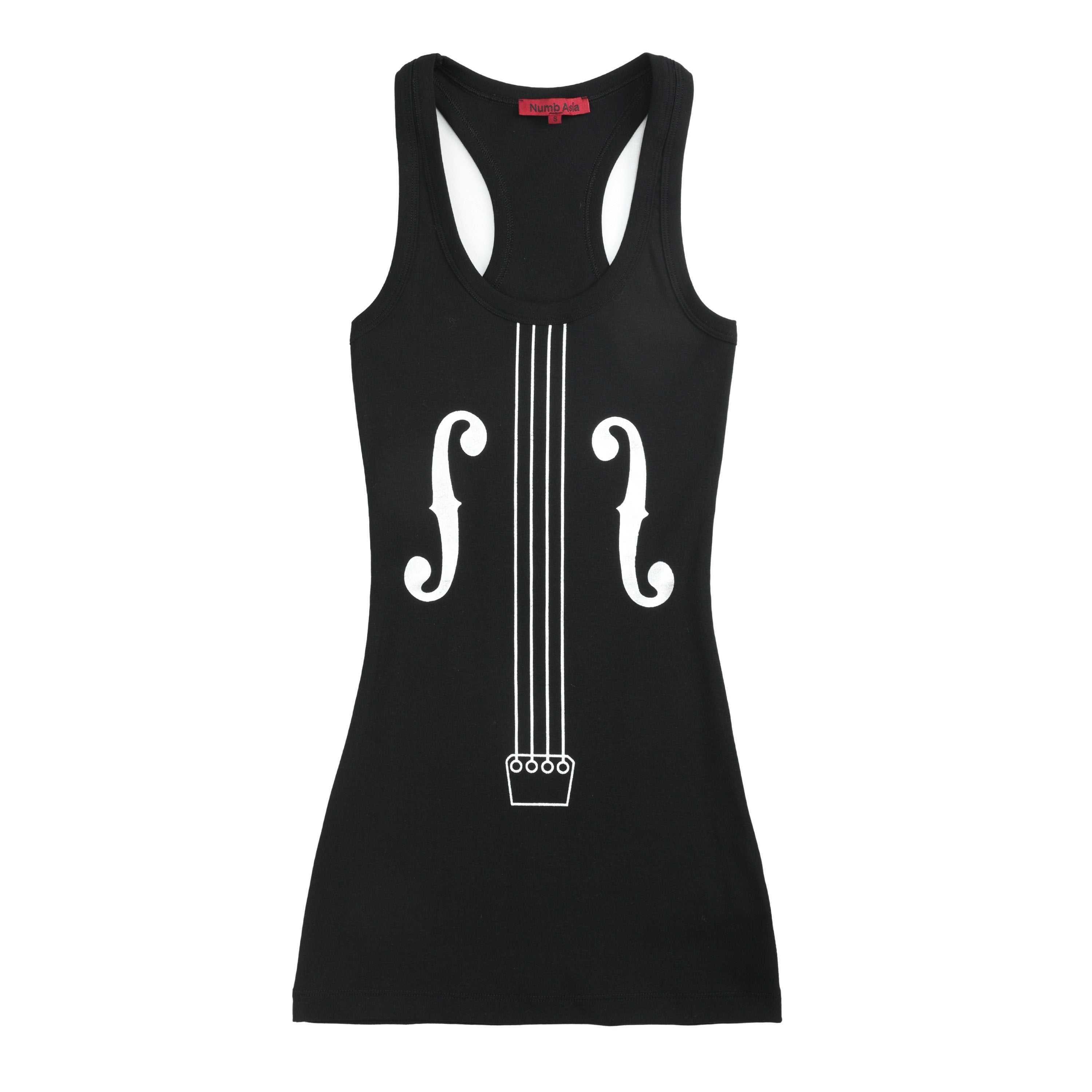 NumbAsia_Silver_Violin_Print_Slim_Breathable_High_Stretch_Women's_Cotton_Tank_Tops_1020694943322_MISSTT