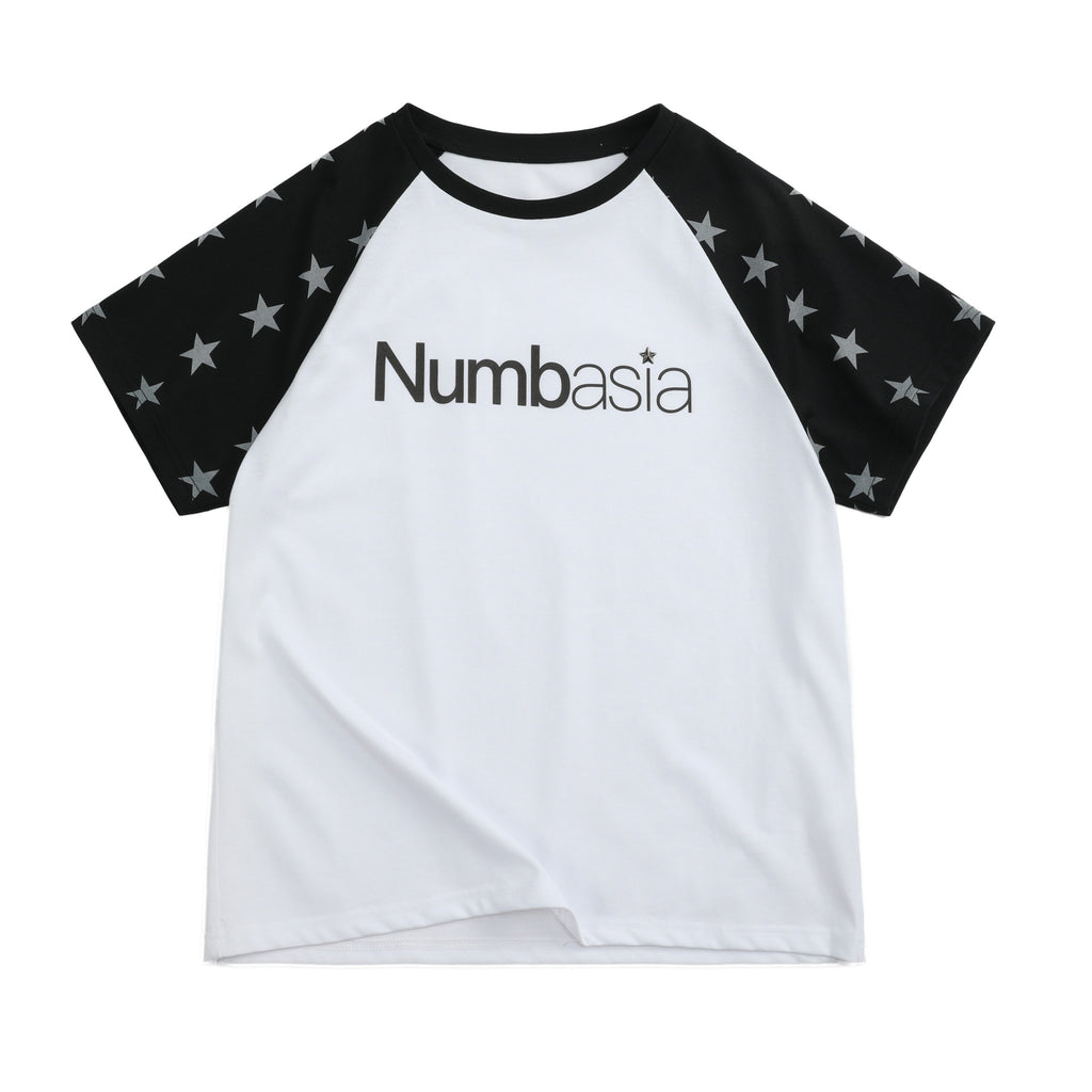 NumbAsia_Star_Rhinestone_Logo_Print_Raglan_Women's_Cotton_Blend_Short_Sleeve_T-shirts_1027875235470_MISSTT