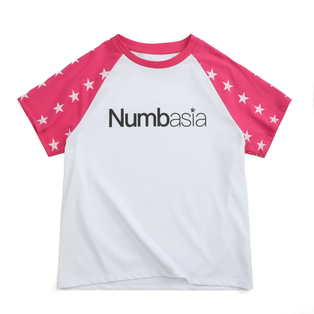 NumbAsia_Star_Rhinestone_Logo_Print_Raglan_Women's_Cotton_Blend_Short_Sleeve_T-shirts_1027875235470_MISSTT