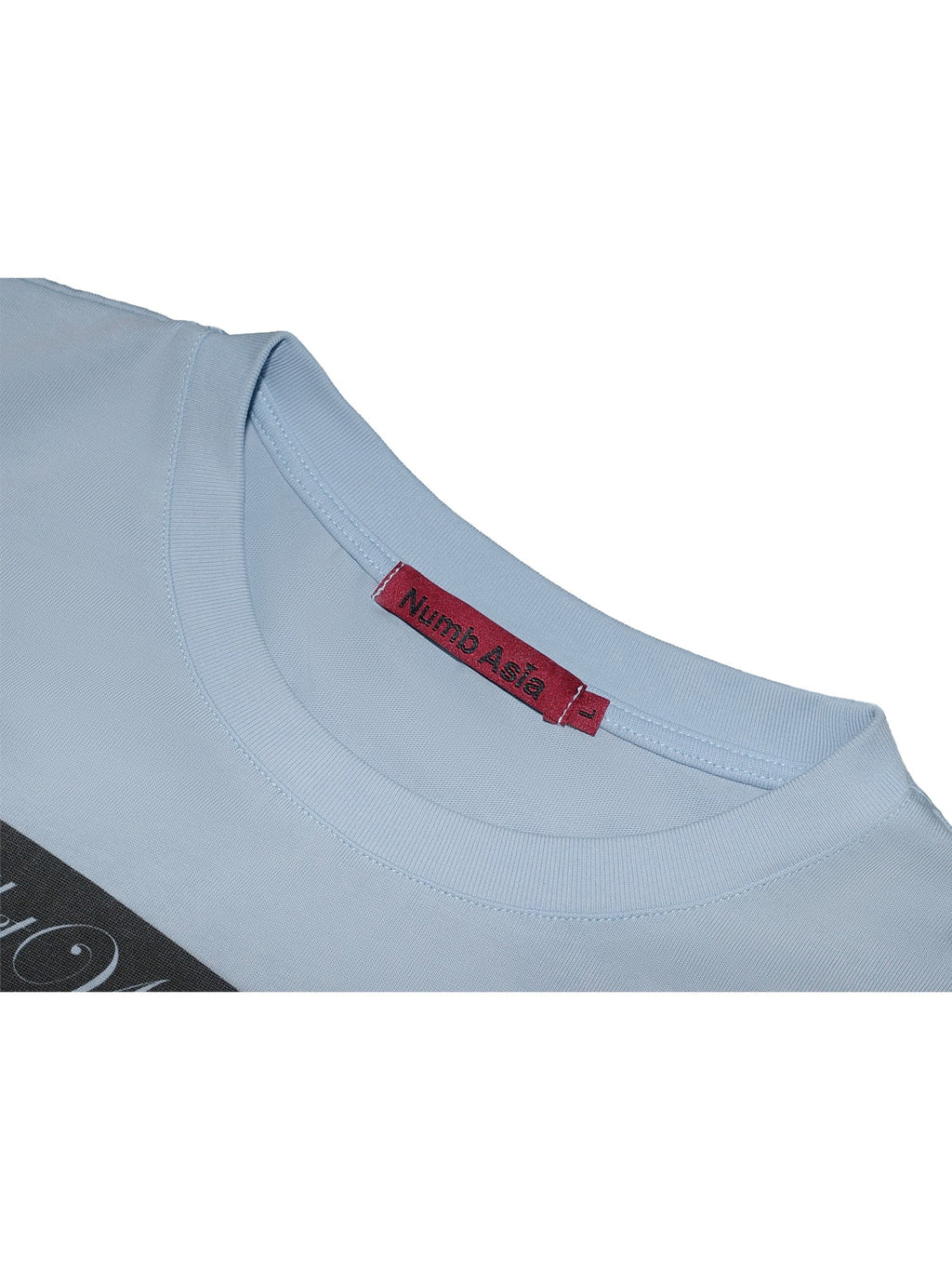 NumbAsia Star Slogan Print Washed Light Blue Women's Cotton Short Sleeve T-shirts