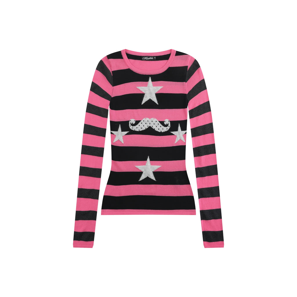 NumbAsia_Star_Striped_Spliced_Slim_Fit_Women's_Polyester_Long_Sleeve_T-shirts_1084077294916_MISSTT