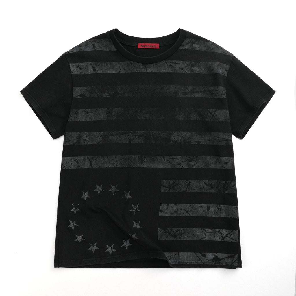 NumbAsia_Stars_And_Stripes_Distressed_Washed_Print_Women's_Cotton_Short_Sleeve_T-shirts_1023034976678_MISSTT