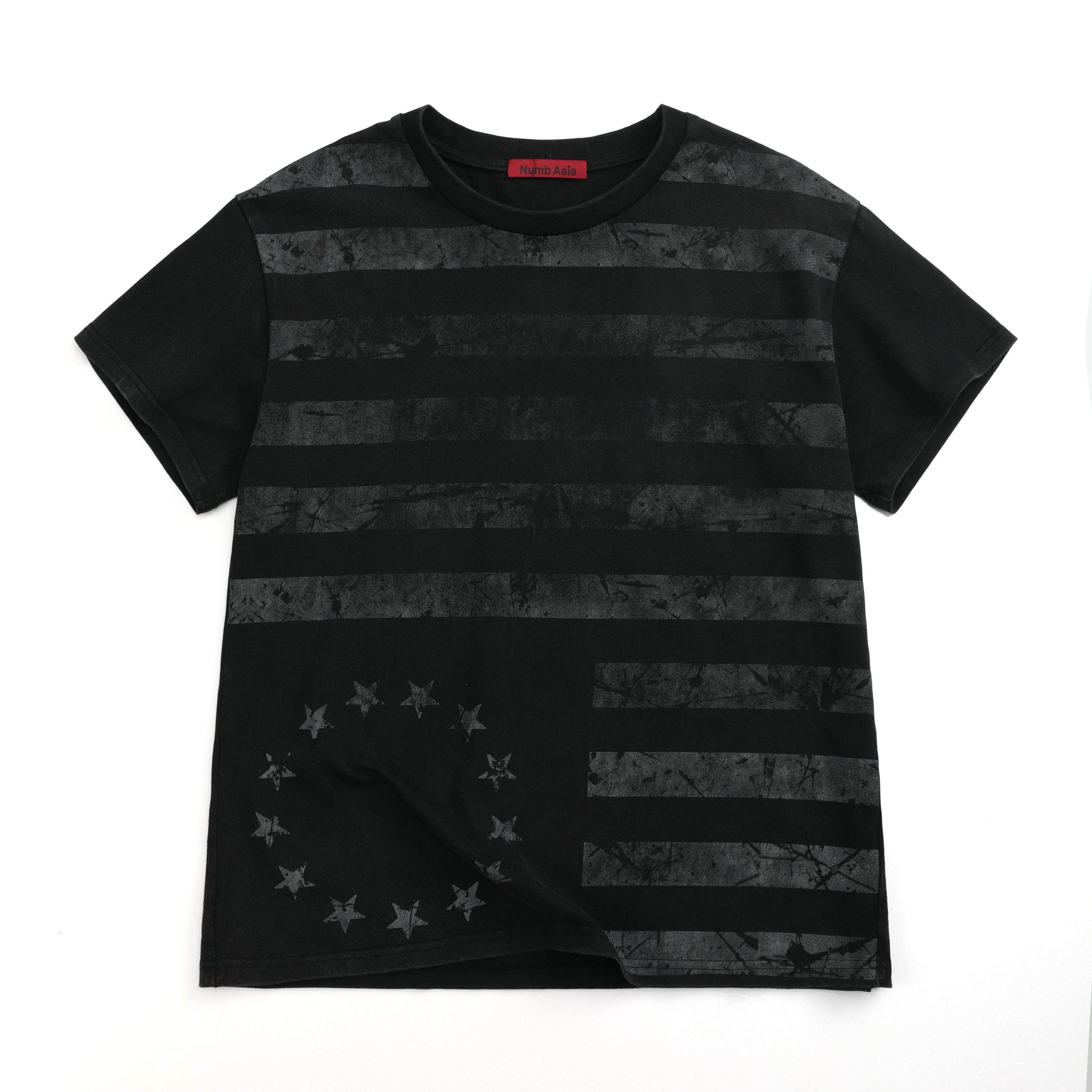 NumbAsia_Stars_And_Stripes_Distressed_Washed_Print_Women's_Cotton_Short_Sleeve_T-shirts_1023034976678_MISSTT