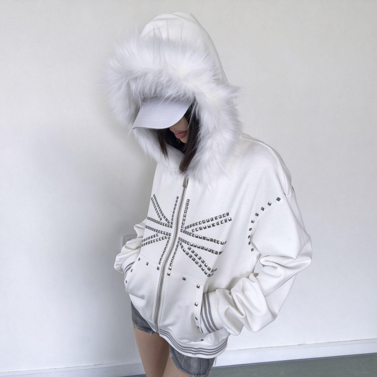 NumbAsia_Union_Jack_Graphic_Faux_Fur_Trim_Hooded_Women's_Cotton_Zip-up_Hoodies_1088202435660_MISSTT