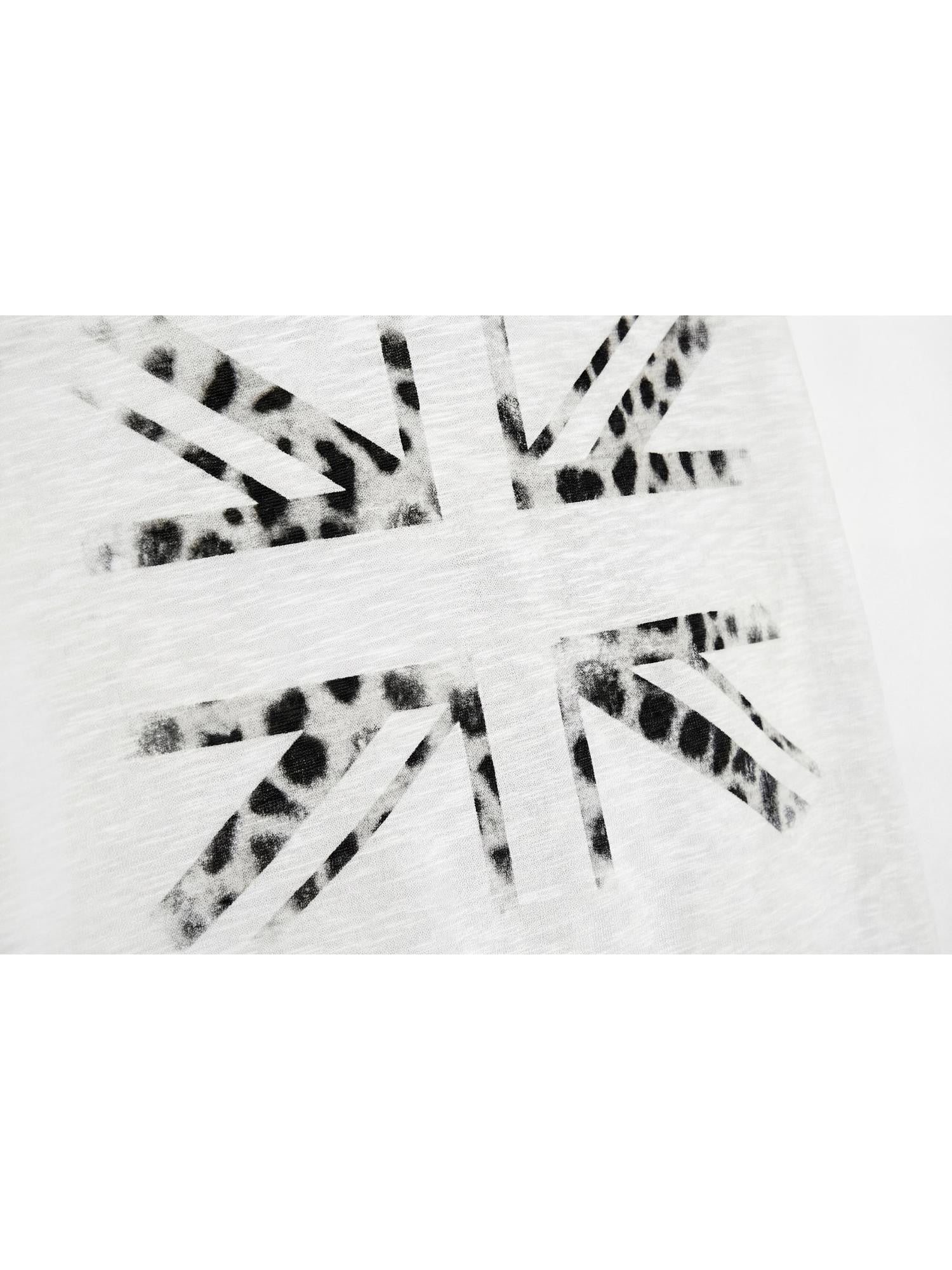 NumbAsia Union Jack Leopard Faux Two Piece Polo Women's Cotton Short Sleeve T-shirts