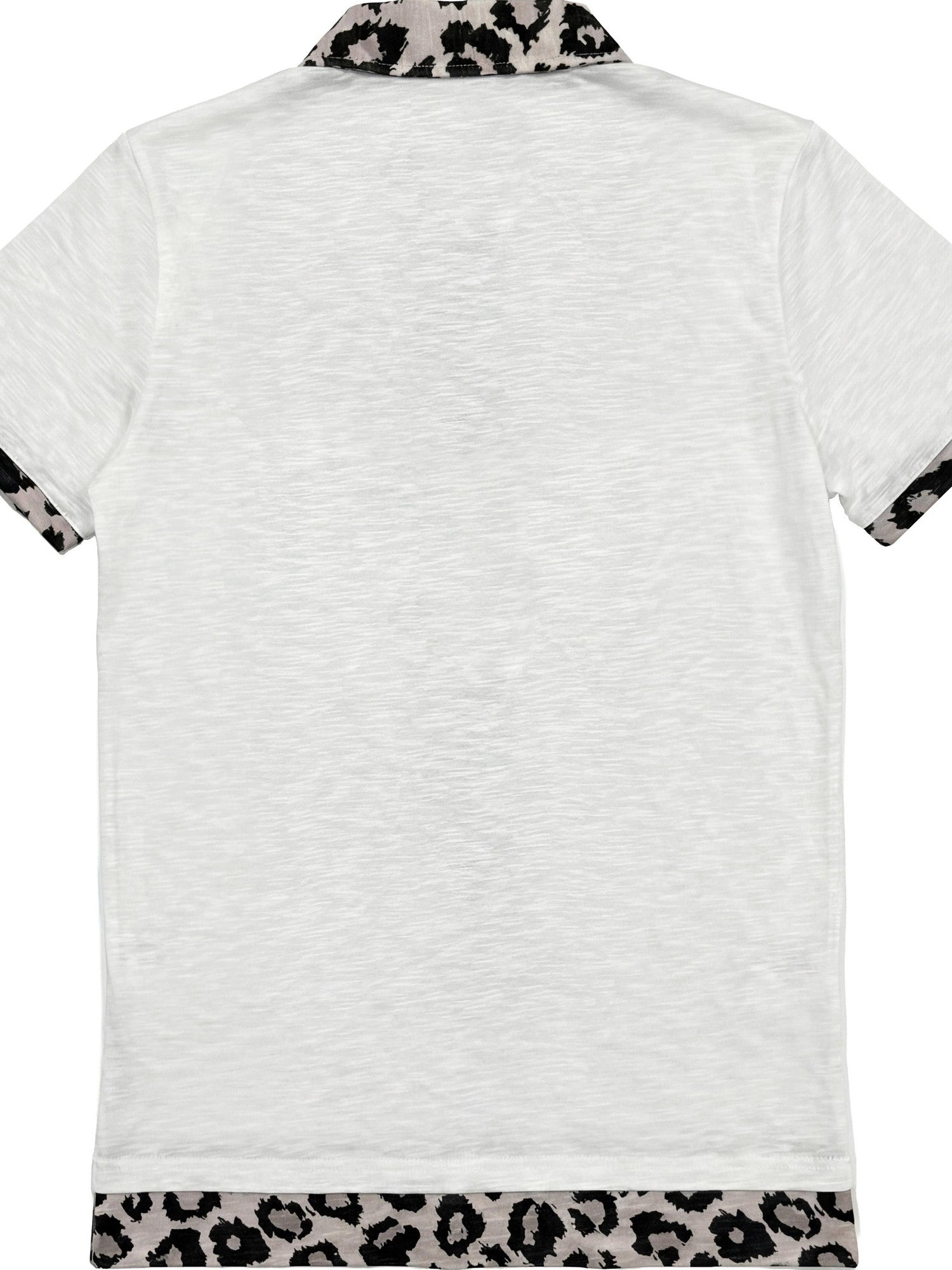 NumbAsia Union Jack Leopard Faux Two Piece Polo Women's Cotton Short Sleeve T-shirts