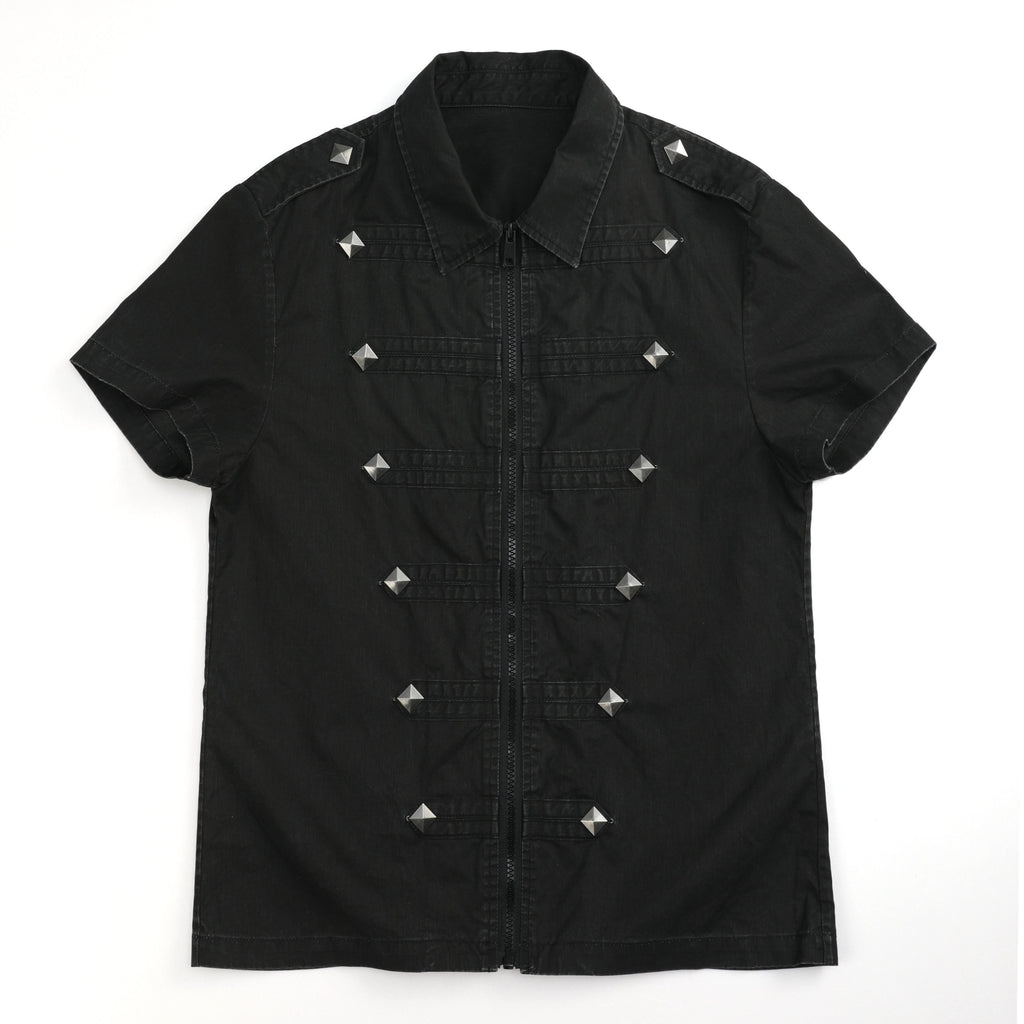 NumbAsia_Vintage_Washed_Baroque_Studded_Epaulet_Zip_Front_Women's_Short_Sleeve_T-shirts_1025841806997_MISSTT