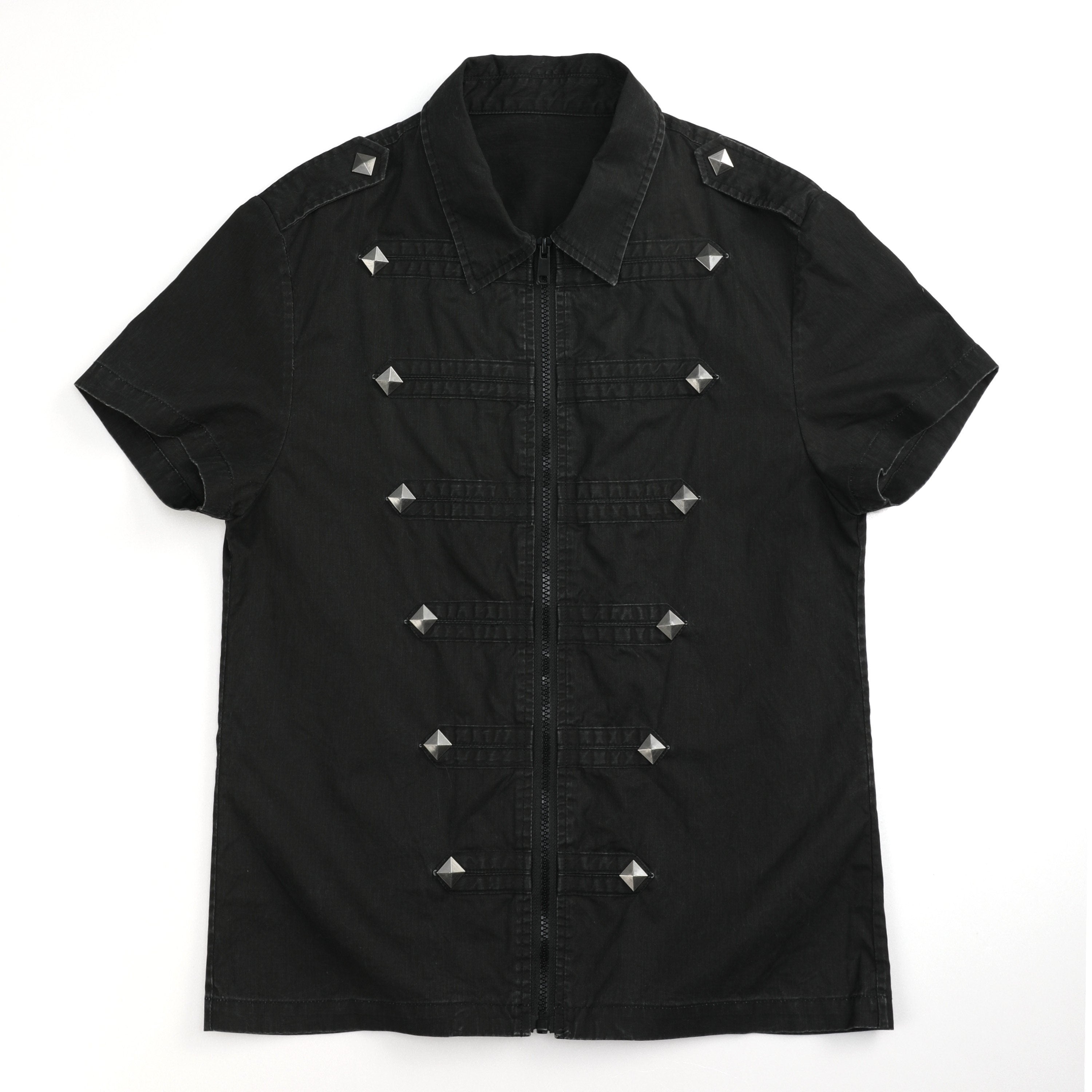 NumbAsia_Vintage_Washed_Baroque_Studded_Epaulet_Zip_Front_Women's_Short_Sleeve_T-shirts_1025841806997_MISSTT