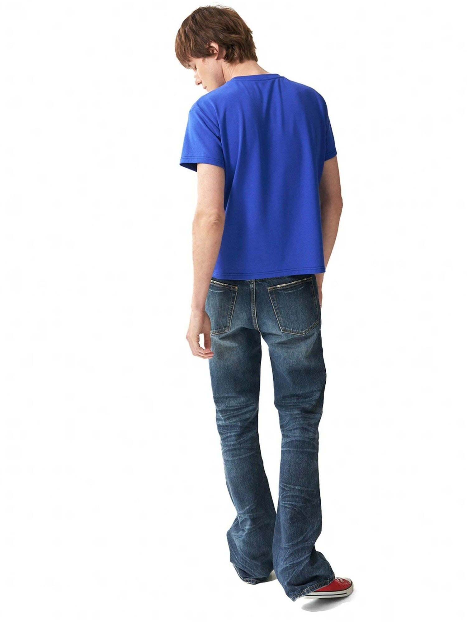 NumbAsia Vintage Washed Studded Claw Distressed Whisker Women's Cotton Bootcut Jeans
