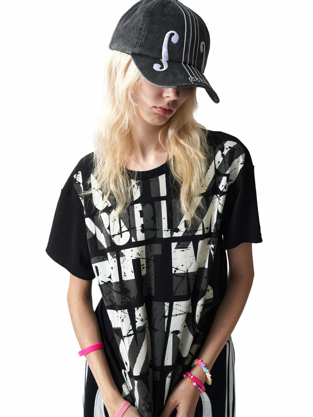 NumbAsia Violin Note Embroidery Washed Distressed Cropped Brim Women's Linen Hats