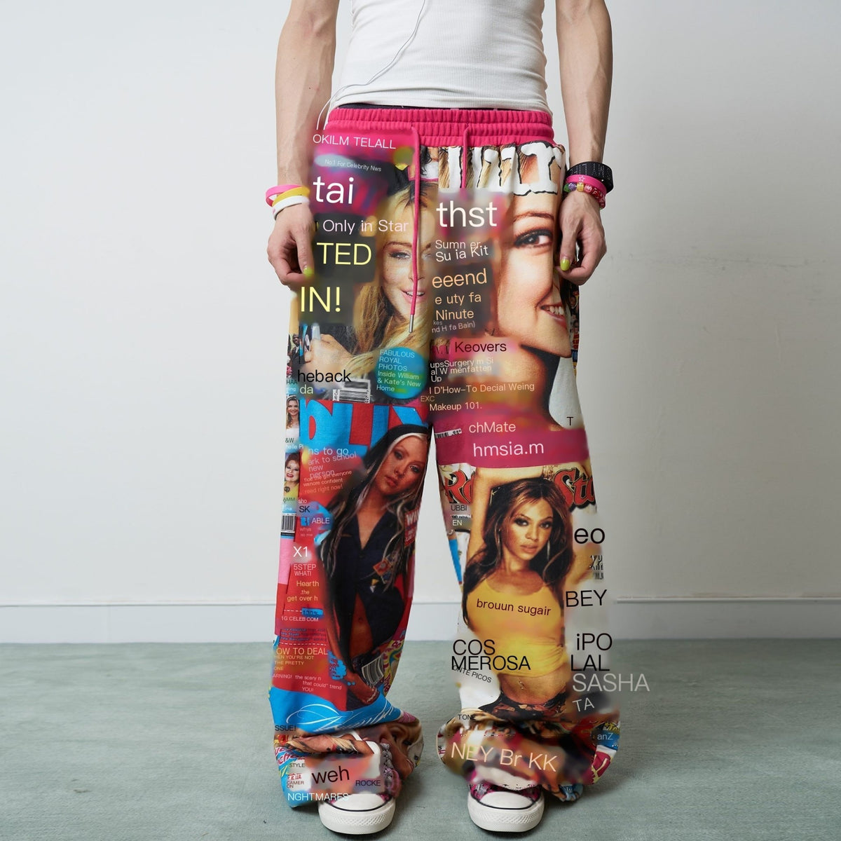 NumbAsia_Y2k_Poster_Girl_Magazine_Collage_Allover_Print_Women's_Cotton_Blend_Sweatpants_1088444015753_MISSTT