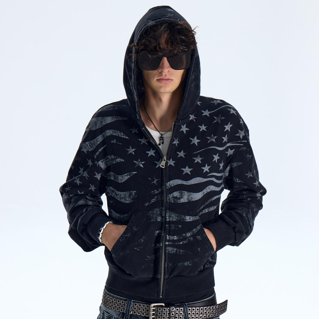 NumbAsia_Zebra_Print_Star_Striped_Washed_Distressed_Light_Street_Women's_Cotton_Zip-up_Hoodies_1086173288101_MISSTT