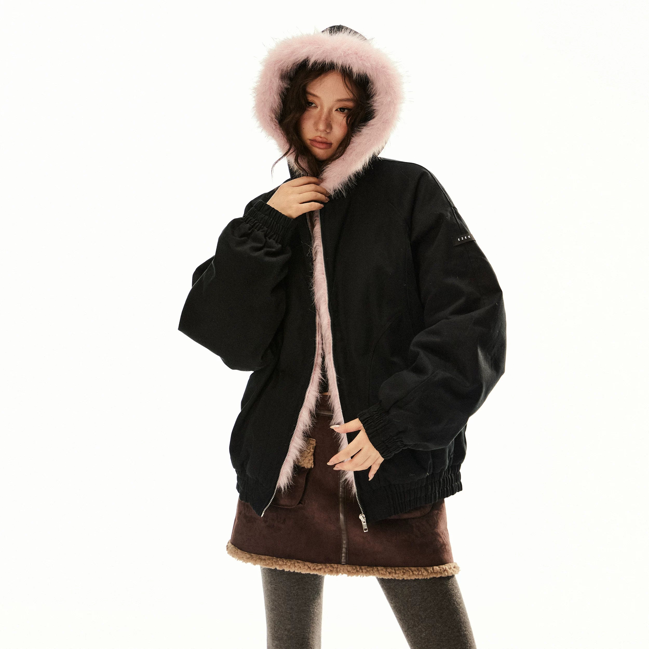 EZEK_Camo_Furry_Hooded_Workwear_Zipper_Women's_100_Percent_Cotton_Puffer_Jackets_846894766956_MISSTT