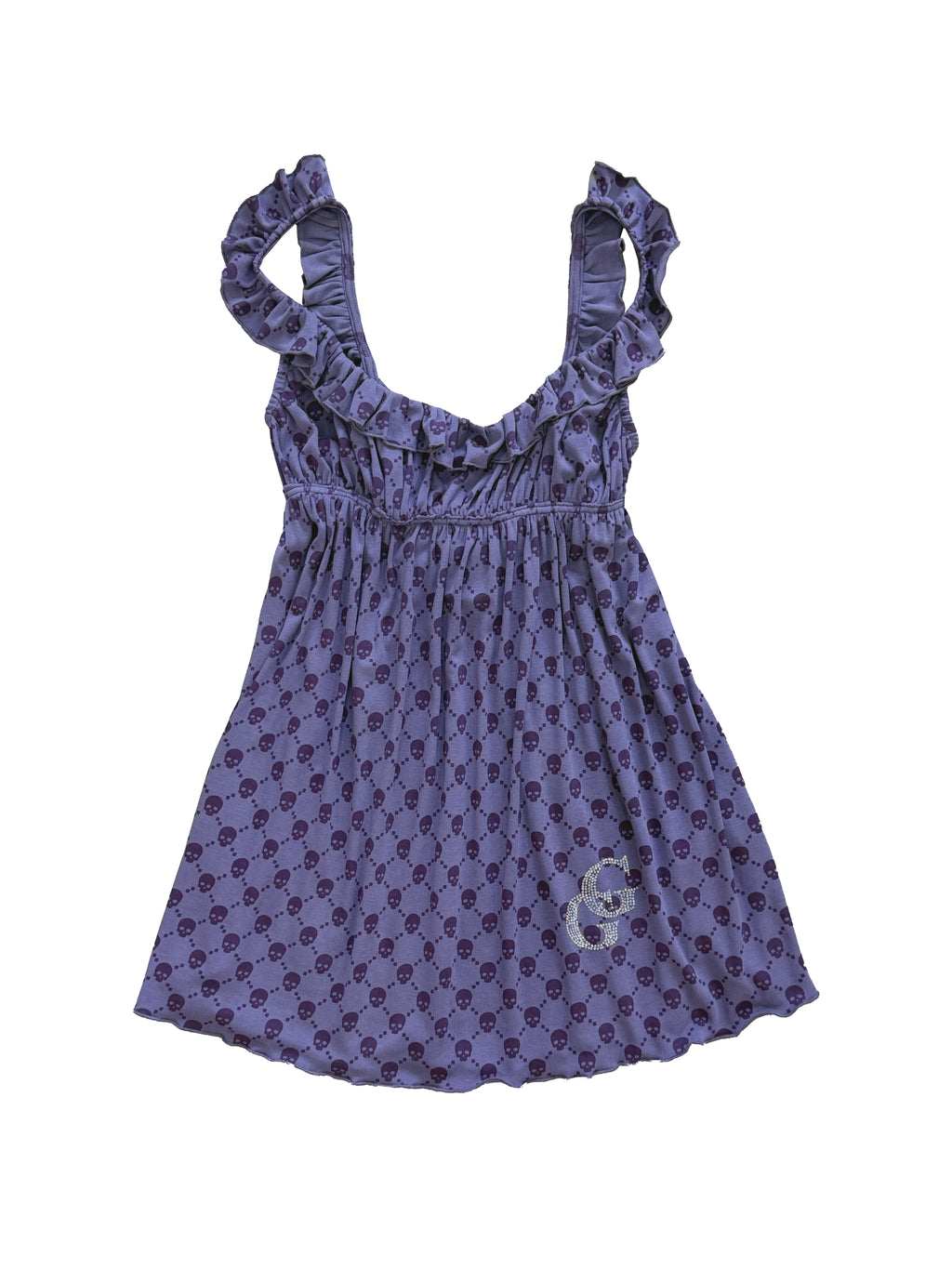 FOURFORTY_Skull_Rhinestone_Ruffle_Women's_Polyester_Slip_Mini_Dresses_1085414904905_MISSTT
