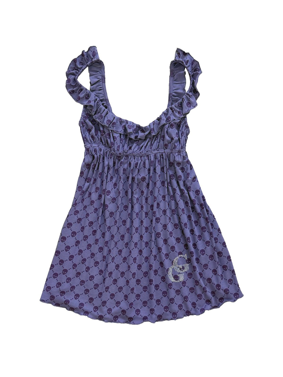 FOURFORTY_Skull_Rhinestone_Ruffle_Women's_Polyester_Slip_Mini_Dresses_1085414904905_MISSTT