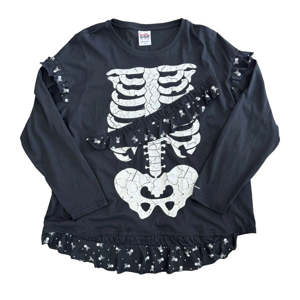 FOURFORTY_Skeleton_Floral_Lace_Trim_Women's_Cotton_Long_Sleeve_T-shirts_1030965443647_MISSTT