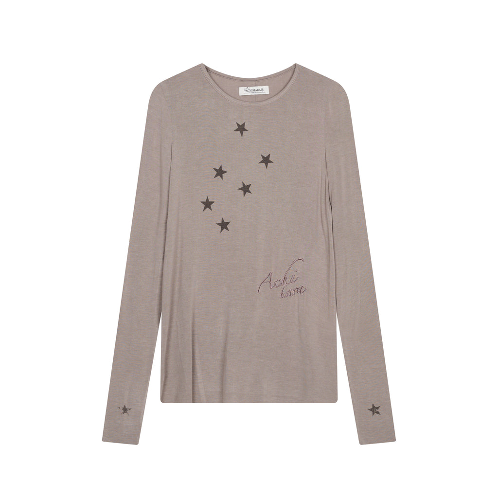 Achihara_Star_Cross_Print_Embroidered_Women'S_Viscose_Blend_Long_Sleeve_T-Shirts_MISSTT