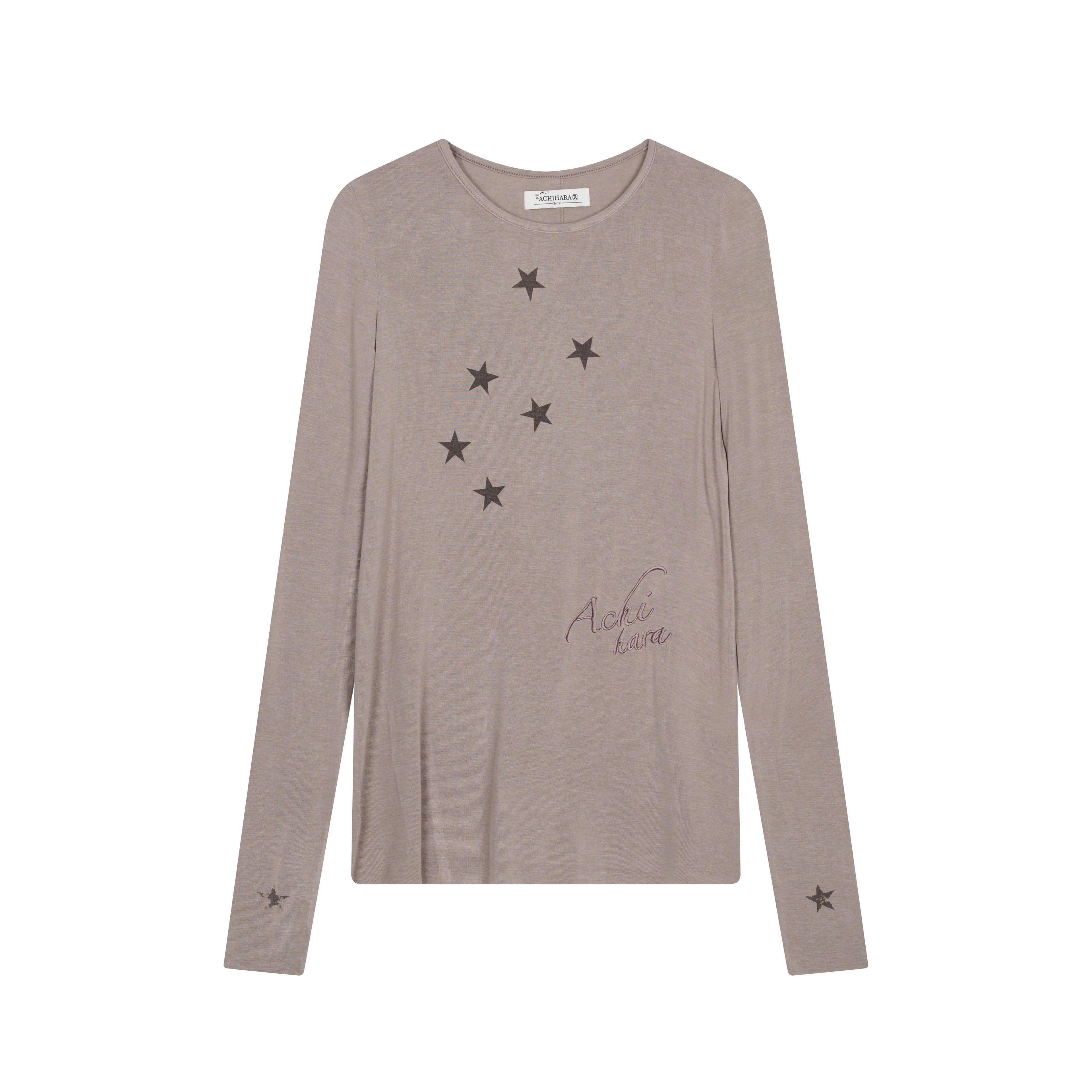 Achihara_Star_Cross_Print_Embroidered_Women'S_Viscose_Blend_Long_Sleeve_T-Shirts_MISSTT