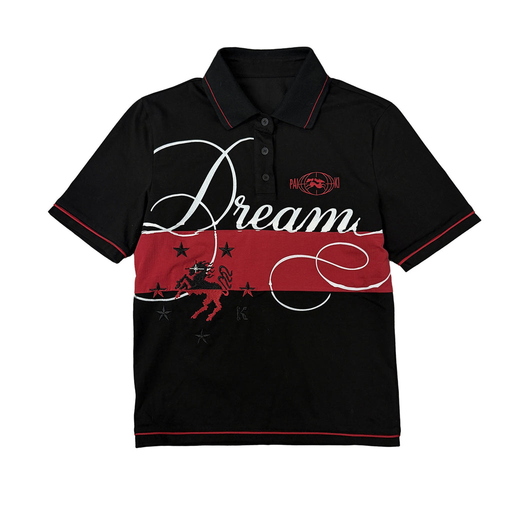 PAIKI_100%_Cotton_Pique_Letter_Print_Regular_Fit_Unisex_Black_Short_Sleeve_T-Shirts_MISSTT