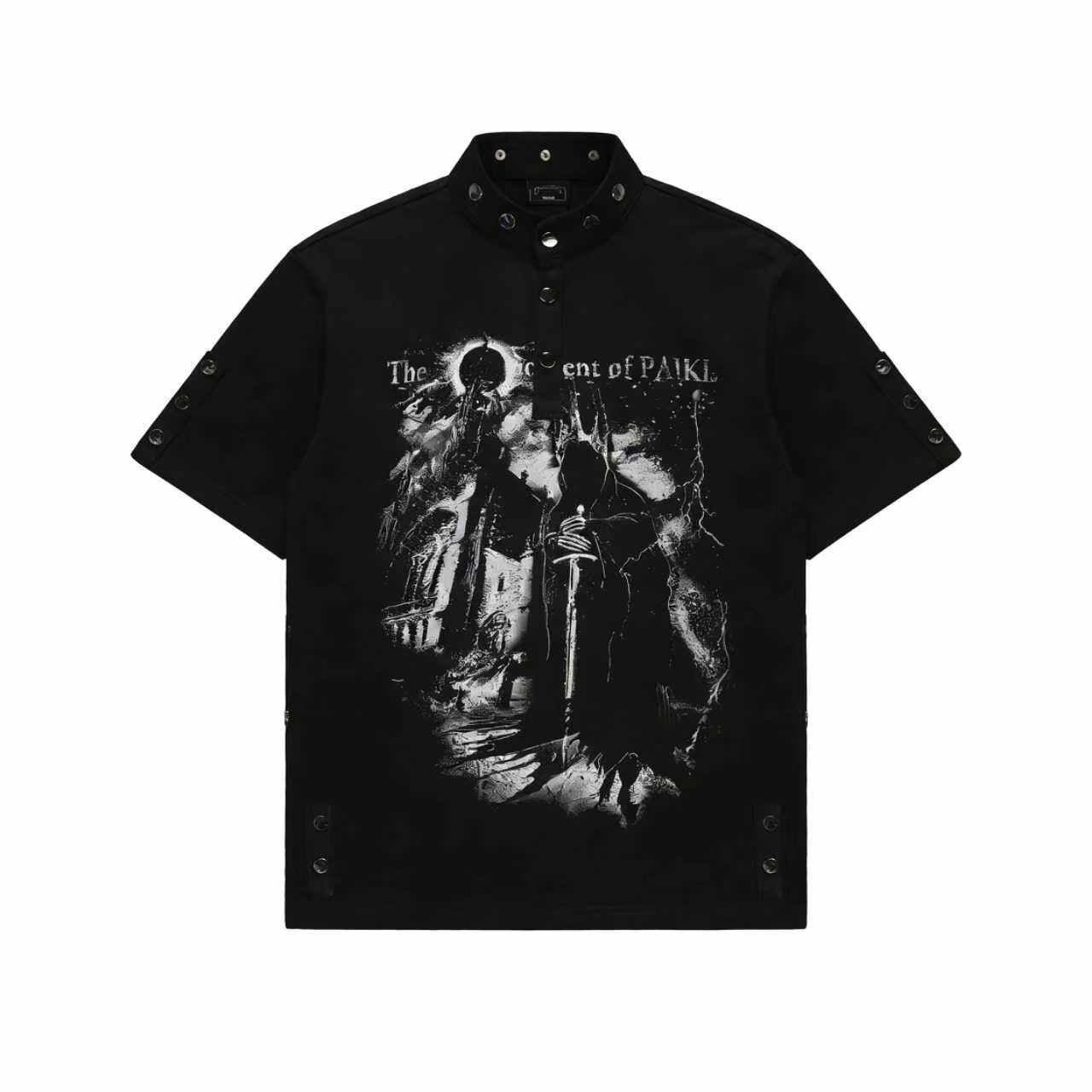PAIKI_3D_Cut_Printed_Faux_Layered_Casual_V-neck_Unisex_Graphic_Short_Sleeve_T-Shirts_MISSTT