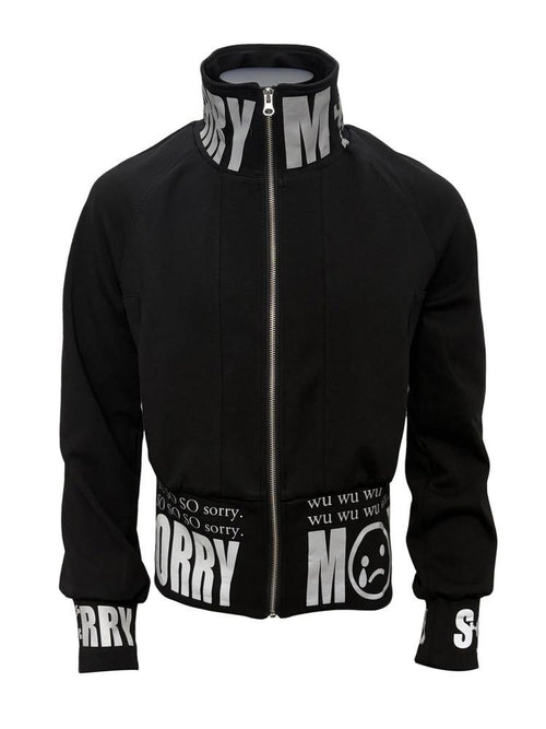 PAIKI 3m Reflective Graphic Print Slim Fit Stand Collar Women's Zip-up Hoodies