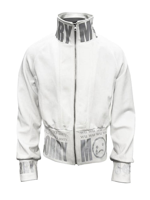 PAIKI 3m Reflective Graphic Print Slim Fit Stand Collar Women's Zip-up Hoodies