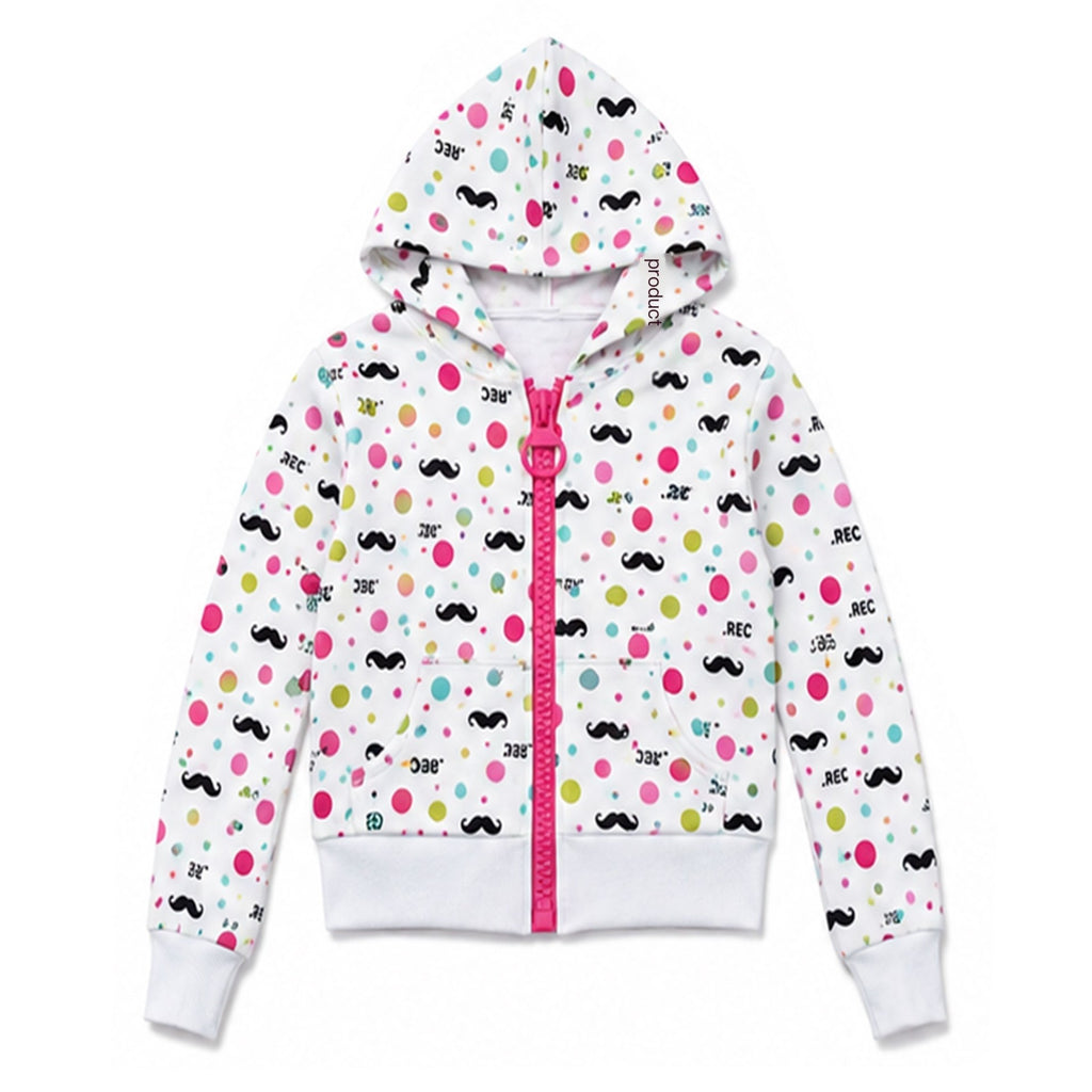 PAIKI_Beard_Allover_Print_Polka_Dot_Camo_Star_Women's_Polyester_Zip-up_Hoodies_1080436093598_MISSTT