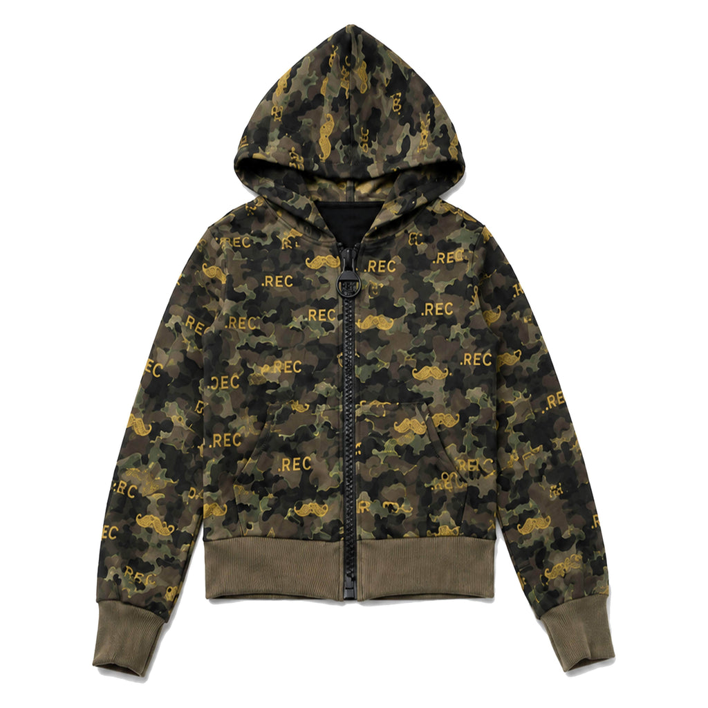 PAIKI_Beard_Allover_Print_Polka_Dot_Camo_Star_Women's_Polyester_Zip-up_Hoodies_1080436093598_MISSTT