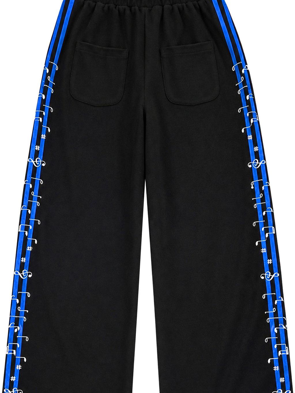 PAIKI Blue Tone Double Waist Striped Women's Lightweight Straight Sweatpants