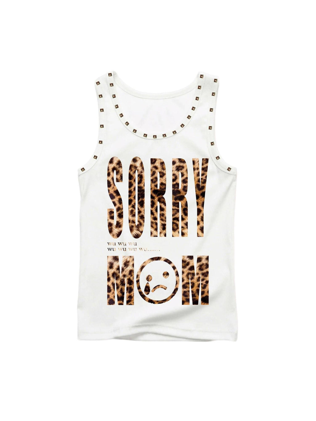 PAIKI Breathable 100 Percent Cotton Studded H Shaped Leopard Print Unisex Tank Tops