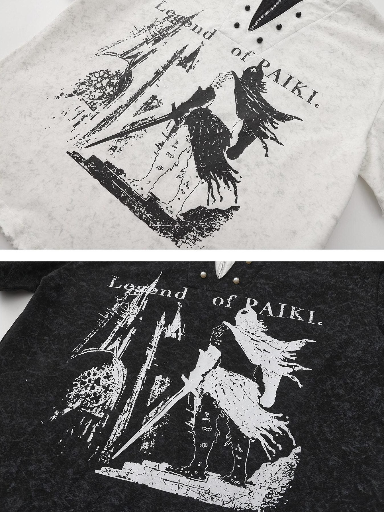 PAIKI Breathable Cotton Drop Shoulder Anime Graphic Unisex Short Sleeve T-Shirts