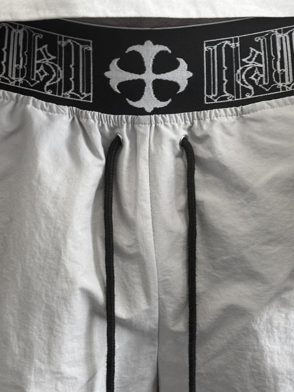 PAIKI Breathable Velvet Embroidered Mid Rise Drawstring Casual Youth Wide-Leg Pants