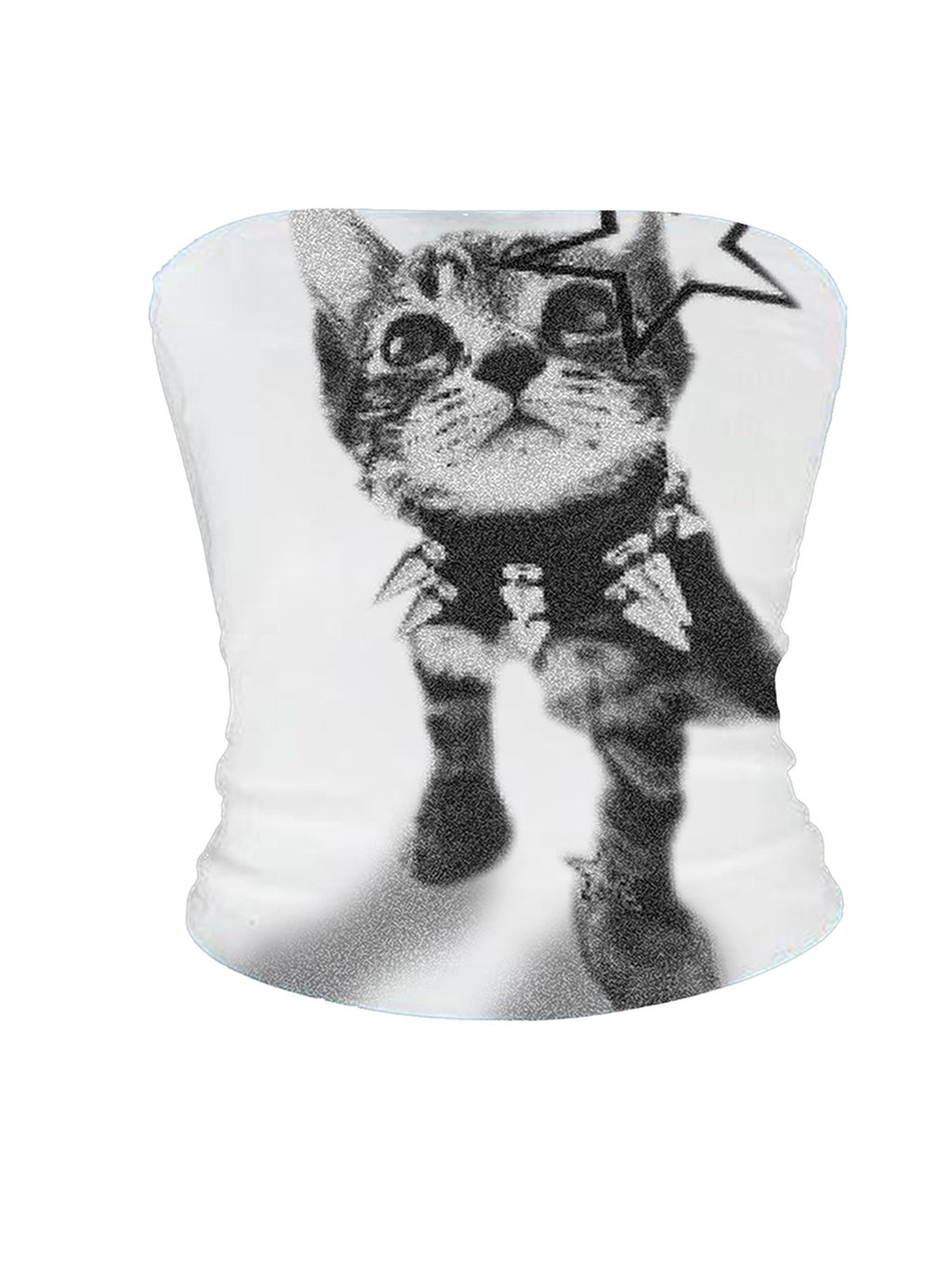 PAIKI_Cat_Print_Slim_Fit_Cropped_Cotton_Women's_Tube_Tops_923358357827_MISSTT