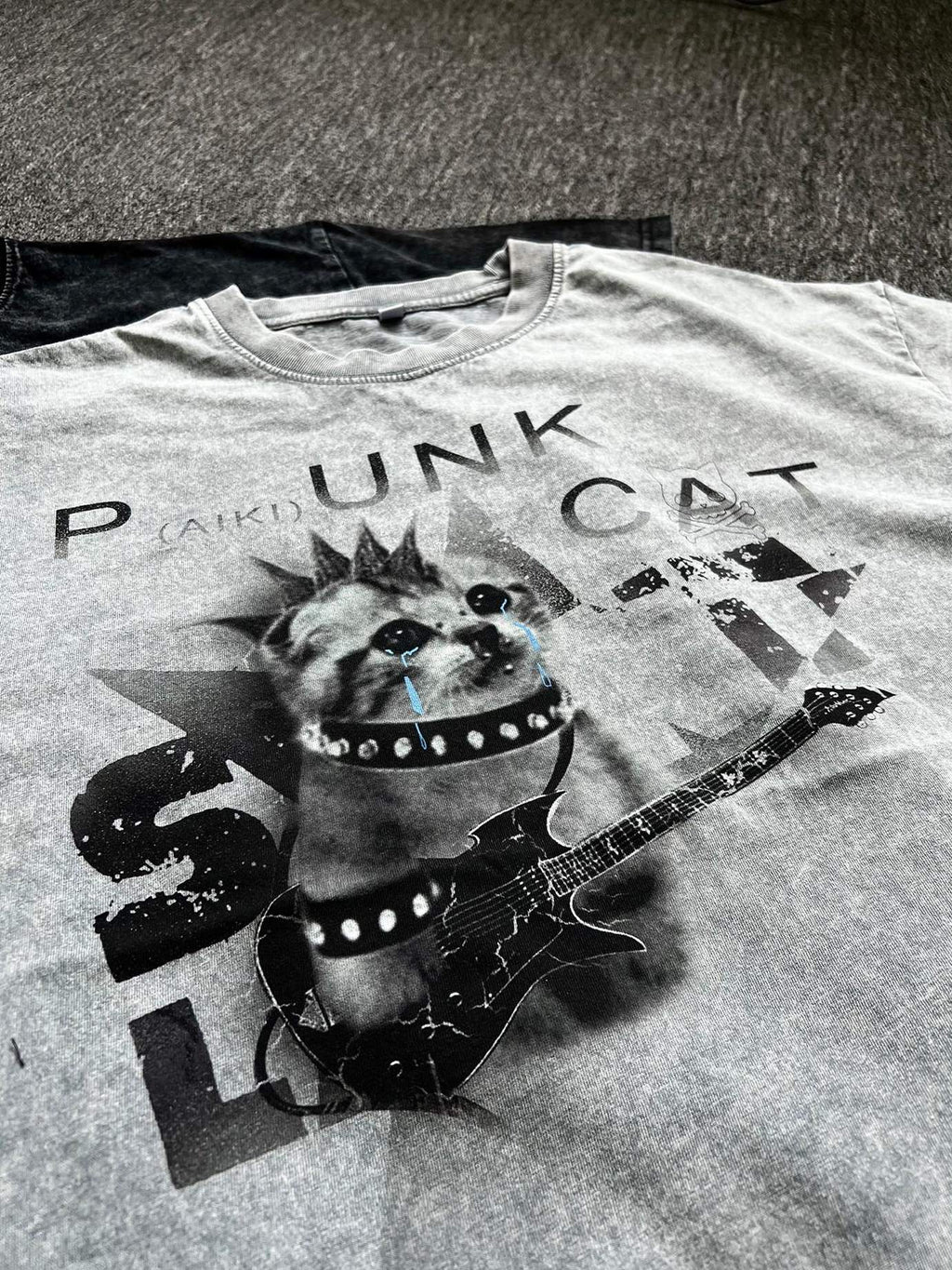PAIKI Colorfast Cotton Loose Skull Print Unisex Casual Crew Neck Short Sleeve T-Shirts