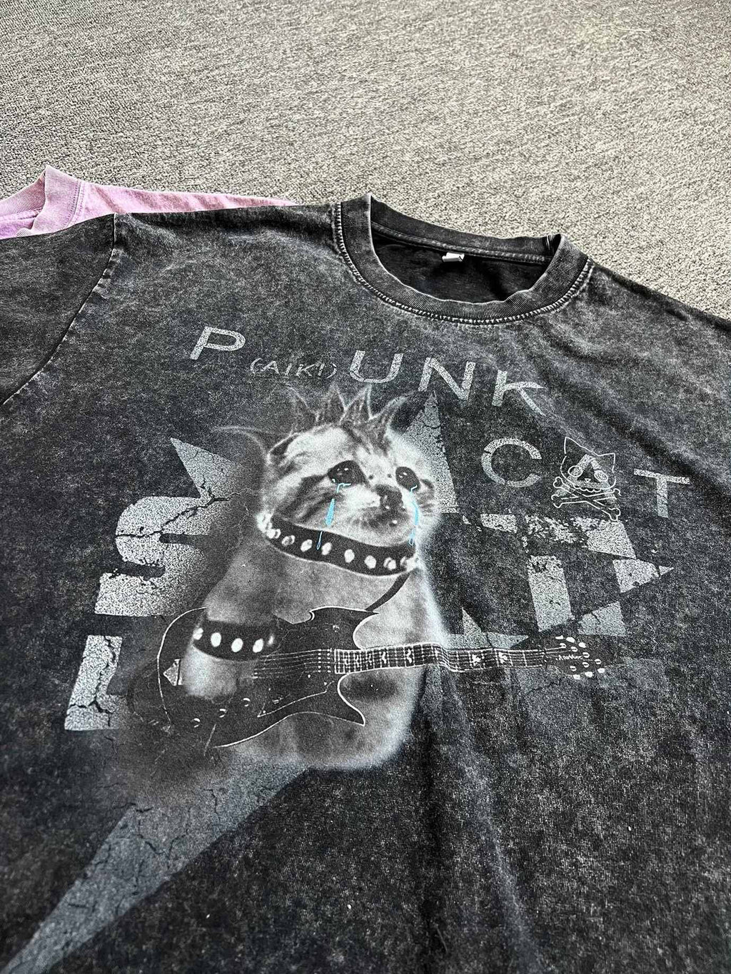 PAIKI Colorfast Cotton Loose Skull Print Unisex Casual Crew Neck Short Sleeve T-Shirts