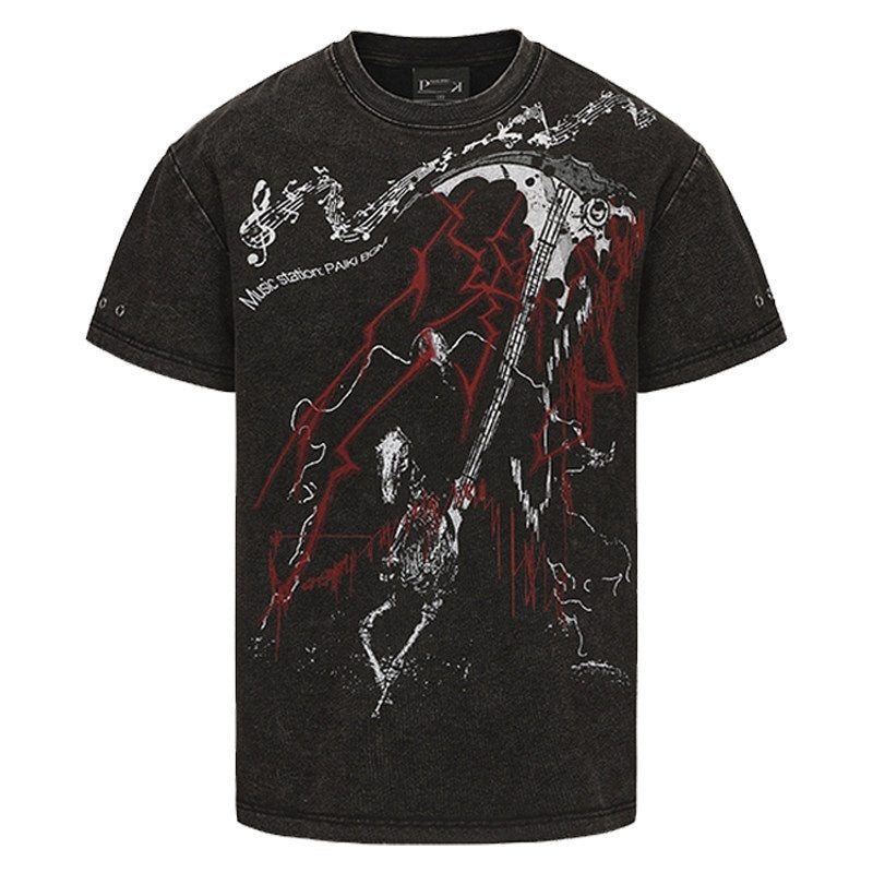 PAIKI_Colorfast_Letter_Print_Washed_Loose_Cotton_Unisex_Short_Sleeve_T-Shirts_MISSTT
