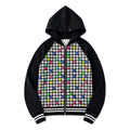 PAIKI_Colorful_Houndstooth_Print_Spike_Hat_Punk_Women's_Cotton_Zip-up_Hoodies_1074007849279_MISSTT