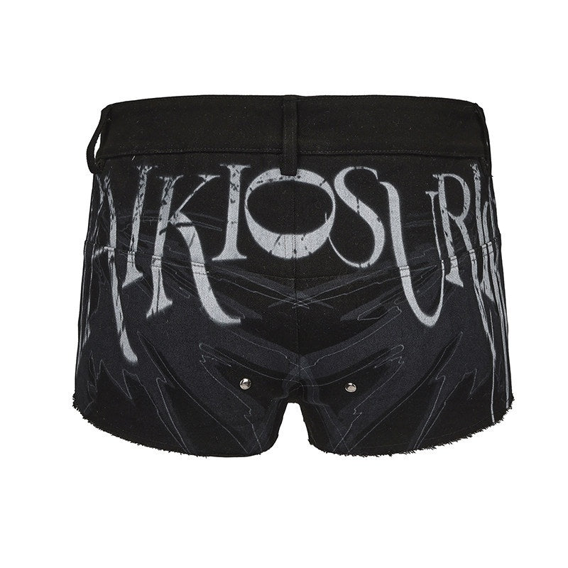 PAIKI_Comfortable_Mid_Rise_Printed_Casual_Youth_Black_Lightweight_Short_Trousers_MISSTT