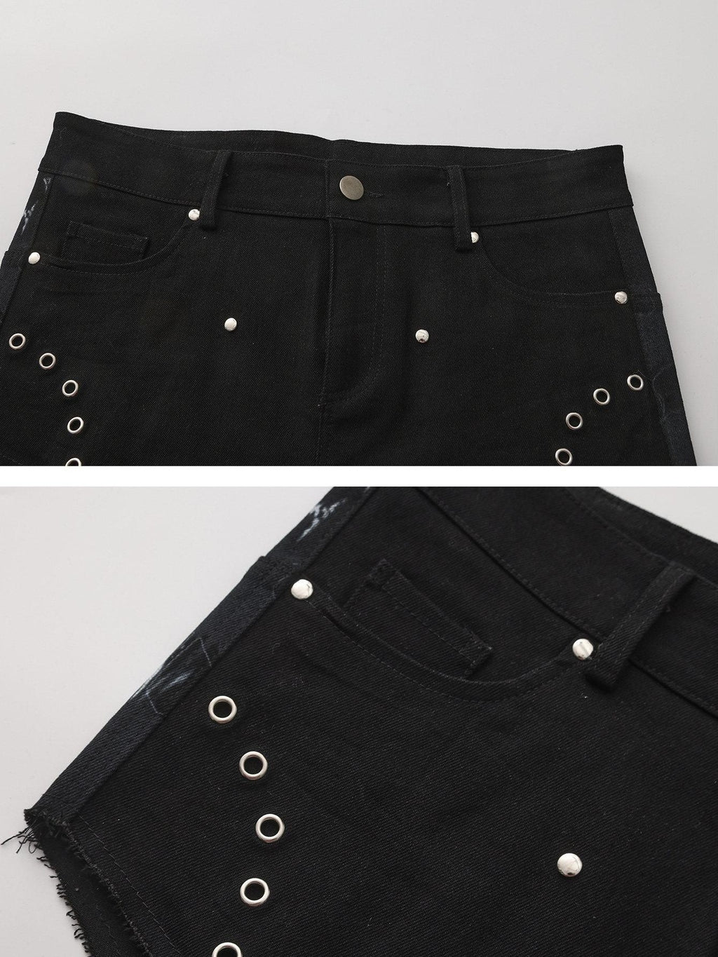 PAIKI Comfortable Mid Rise Printed Casual Youth Black Lightweight Short Trousers
