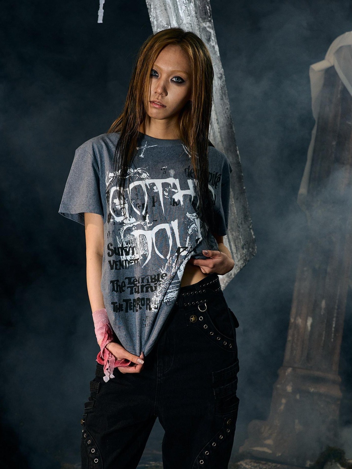 PAIKI Cooling Cotton Relaxed Letter Print Youth Rock Unisex Short Sleeve T-Shirts